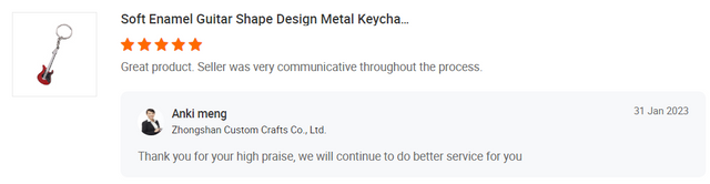 良いカスタムお土産コインに対するお客様のフィードバック