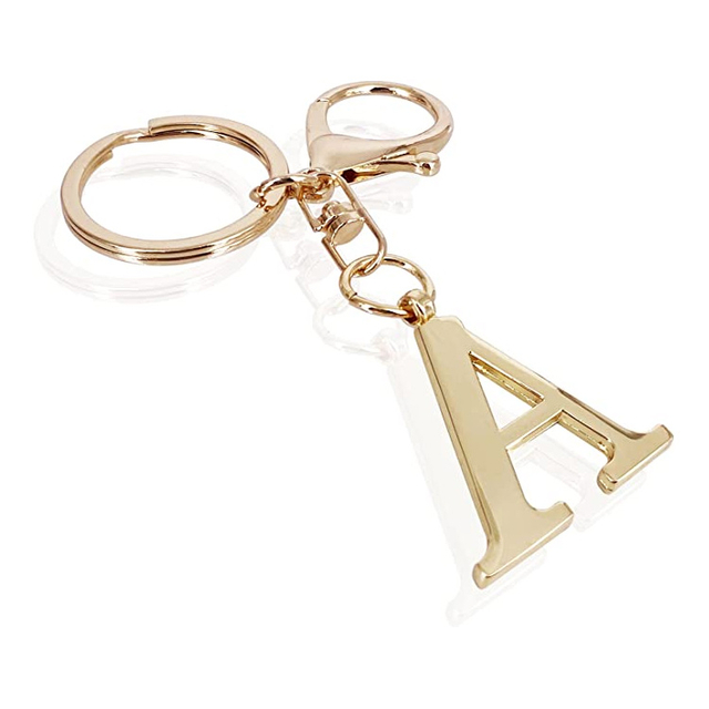 カスタムアルファベット頭文字AZキーホルダーバルク頭文字メタルキーホルダー